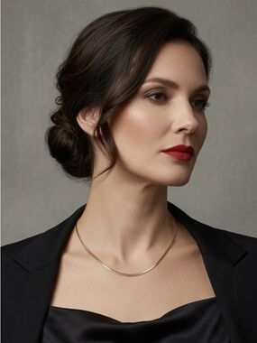 Gold Plated Stainless Steel Snake Chain Necklace - Minimalist Contemporary